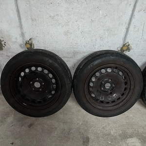 4x Vag stahlfelgen auf sommerreifen 205 60 16 92H Audi seat skoda VW 5x112 Bild 3
