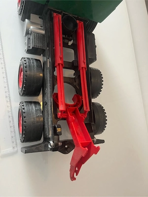 Vintage Kipplaster Bagger mit Anhänger Baustellenfahrzeug Spielzeug 30 cm Bild 3