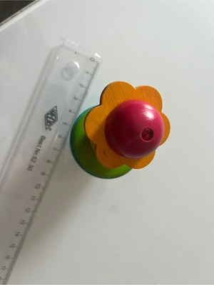 Vintage Holz Wackelfigur   Stehaufmännchen bunt   Blumenkind Bild 2