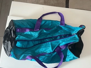 Große Vintage Tasche Türkis  Lila - 80er 90er Style