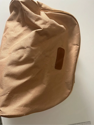 Vintage Kulturtasche   Kosmetiktasche Beige mit Reißverschluss Bild 2
