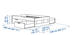 IKEA Bett BRIMNES 140x200 - Weiß inkl. Matratze