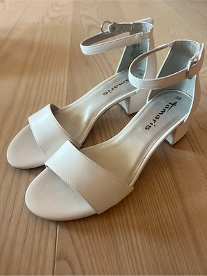 Weiße Tamaris Sandalen, Größe 38   Neu mit Schuhkarton Bild 3