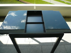 Neuer Gartentisch Terrassentisch 70x80 * Ausziehbar bis auf 120cm mit Glasplatte *  Bild 2