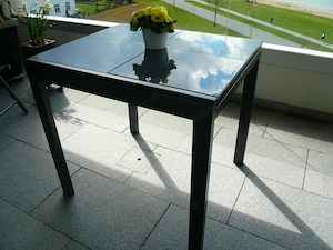 Neuer Gartentisch Terrassentisch 70x80 * Ausziehbar bis auf 120cm mit Glasplatte *  Bild 5