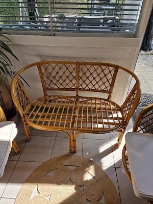 3-teilige Sitzgruppe (Bambus & Rattan) Bild 3