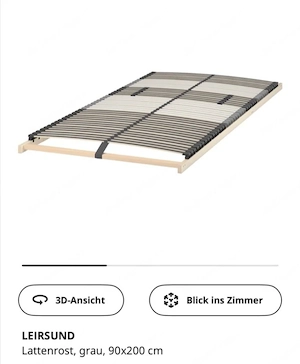 Bett mit Lattenrost und Matratze  Bild 2