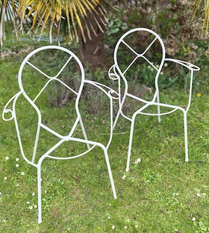 2x Garten Stuhl Metall Vintage Bild 5