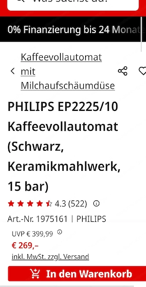 Neuer Philips Kaffeevollazromat Bild 3