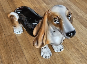 Vintage Basset-Hund Figur   Keramik  Made in Italy    ca. 54 cm