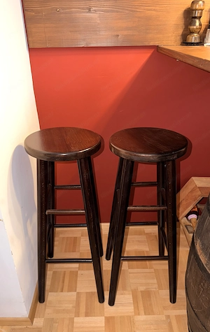 Barhocker aus Holz 2x