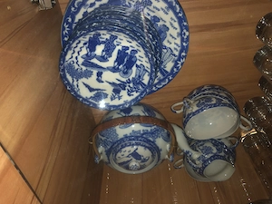 Teeservice Chinesisch blau