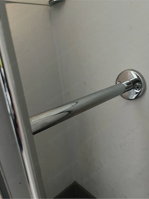 Halbrunder Glastisch   Konsolentisch mit Metallgestell - Wandmontage Bild 5