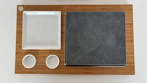  SteakStones  "Heißer Stein" Set   4x Lava Stein Kochset