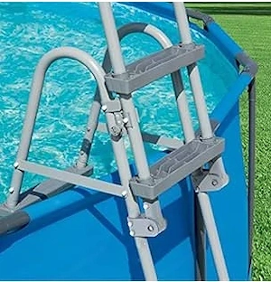 Pool Leiter 150 cm hoch mit Sicherheitseinrichtung - NEU Bild 3