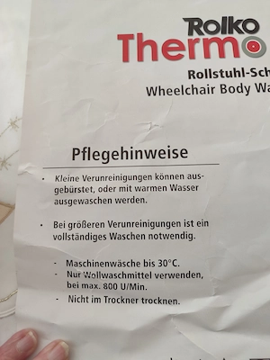 Rollstuhl Thermo Sitzsack 