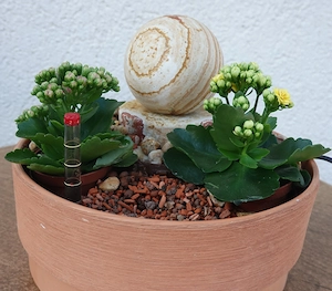 Zimmerbrunnen mit höheneinstellbarer, neuer Pumpe (siehe Rechnung). 