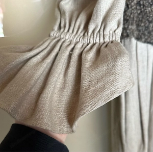 Landhaus Tracht Kleid Leinen beigegrau Bild 2