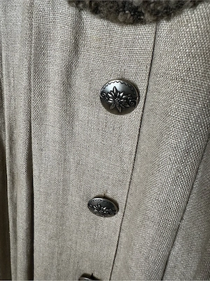 Landhaus Tracht Kleid Leinen beigegrau Bild 4