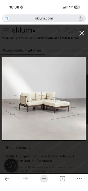 Möbellounge Sklum Giulia 3-teilig Bild 5