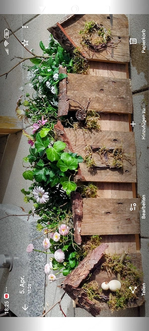 Holzdeko mit Blumen neu! Bild 2