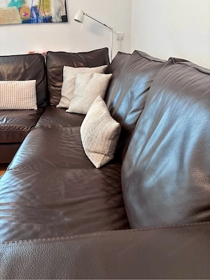 Ledercouch Ecksofa dunkelbraun Bild 5