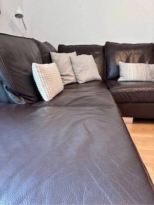 Ledercouch Ecksofa dunkelbraun Bild 4