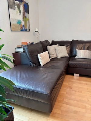 Ledercouch Ecksofa dunkelbraun Bild 2