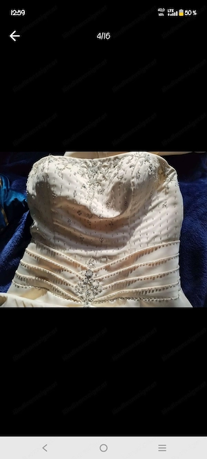 Brautkleid 1x getragen, zartgelb bodenlang Gr 40 mit passender Stola Bild 2