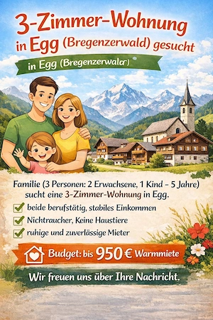 3-Zimmer-Wohnung in Egg gesucht