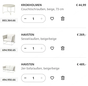  IKEA HAVSTEN & KROKHOLMEN - Outdoormöbel Gartenmöbel Loungemöbel Outdoor Sofas Gartensofas Tisch Bild 3