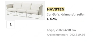  IKEA HAVSTEN & KROKHOLMEN - Outdoormöbel Gartenmöbel Loungemöbel Outdoor Sofas Gartensofas Tisch Bild 2