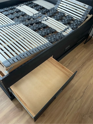 IKEA FJELL Bett mit Schubladen & Premium Lattenrost