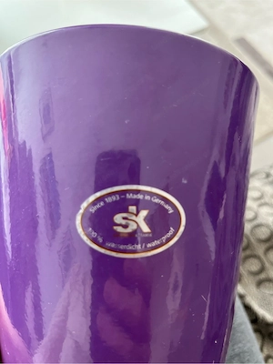 Großer violetter Keramik Blumentopf   Übertopf   glänzend Vintage SK Kramik