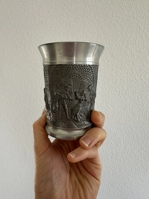 Zinnbecher-Set 7-teilig, Burgmotiv Bild 3