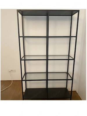 IKEA VITTSJÖ Regal schwarz Glas   wie neu