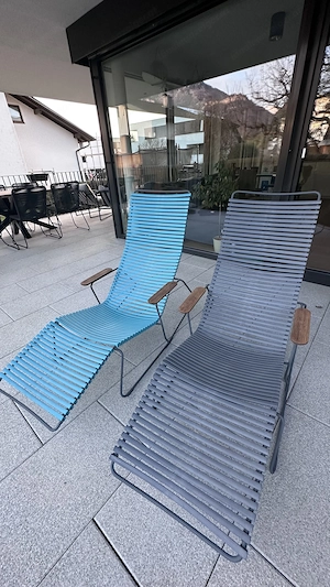 Click Design Liegestuhl - 2 Stück Liegestühle blau, grau Bild 4