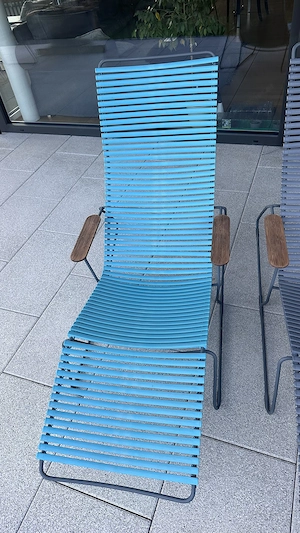 Click Design Liegestuhl - 2 Stück Liegestühle blau, grau Bild 3