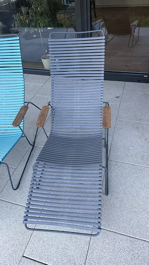 Click Design Liegestuhl - 2 Stück Liegestühle blau, grau Bild 2