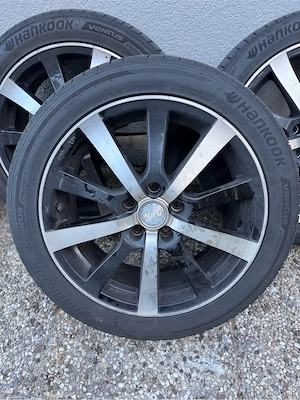 4x Alufelgen 17 Zoll + Hankook Sommerreifen 225 45 R17 (DOT 2023, 6mm) Bild 4