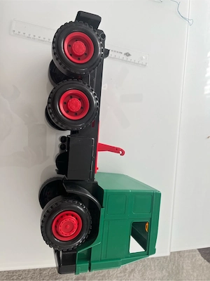 Vintage Kipplaster Bagger mit Anhänger Baustellenfahrzeug Spielzeug 30 cm Bild 8