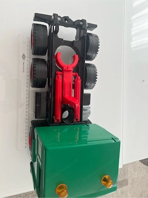 Vintage Kipplaster Bagger mit Anhänger Baustellenfahrzeug Spielzeug 30 cm Bild 2