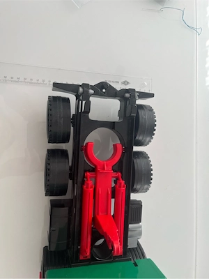 Vintage Kipplaster Bagger mit Anhänger Baustellenfahrzeug Spielzeug 30 cm Bild 4