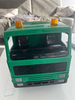 Vintage Kipplaster Bagger mit Anhänger Baustellenfahrzeug Spielzeug 30 cm