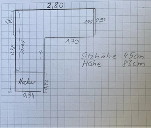 Ecksofa Kiwik (Ikea) grau mit Hocker Bild 3
