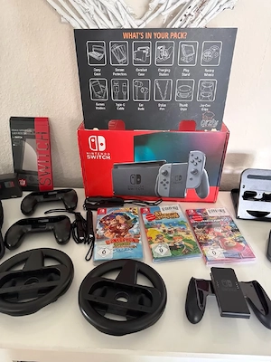 Nintendo Switch Konsole mit Zubehör und Spielen XXL TOP Bild 2