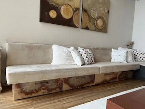 Hochwertige Einbaucouch mit 4 Schubladen - 3,20 m 