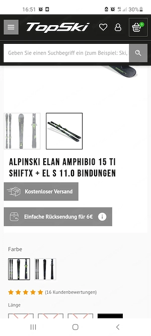 Alpine Ski Elan Amphibio  15 ti Shiftex El 11.o Bindung 