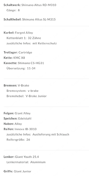 Kinder Jugendrad Giant ARX 26  Bild 4