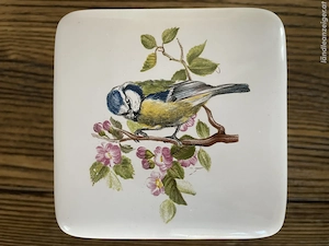 Royal Delft Porzellandose mit Vogelmotiv   Delft s Wit Bild 3